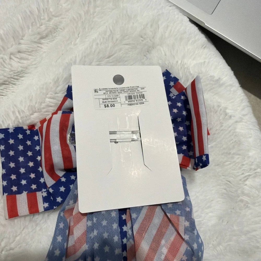 Oh‎ my stars American Flag Hair Bow With Clip Brand New Beautiful